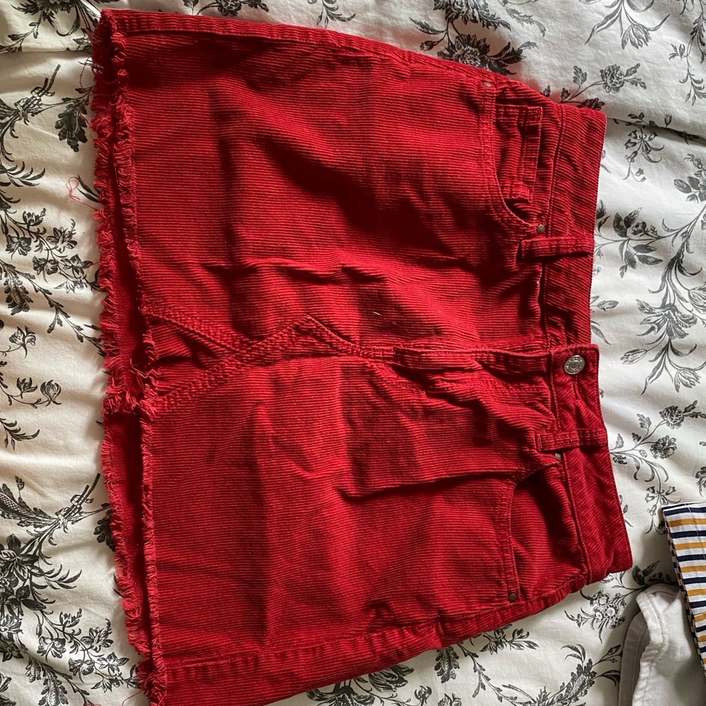 Red Jean Skirt